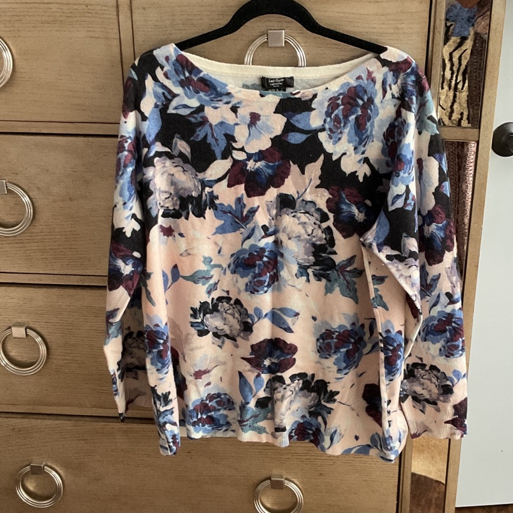 Floral Print cashmere sweater, size 2x; new